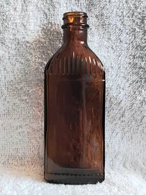 Vintage Rare 1936 6" Amber Glass Bottle with MM's in As Seen Condition!!